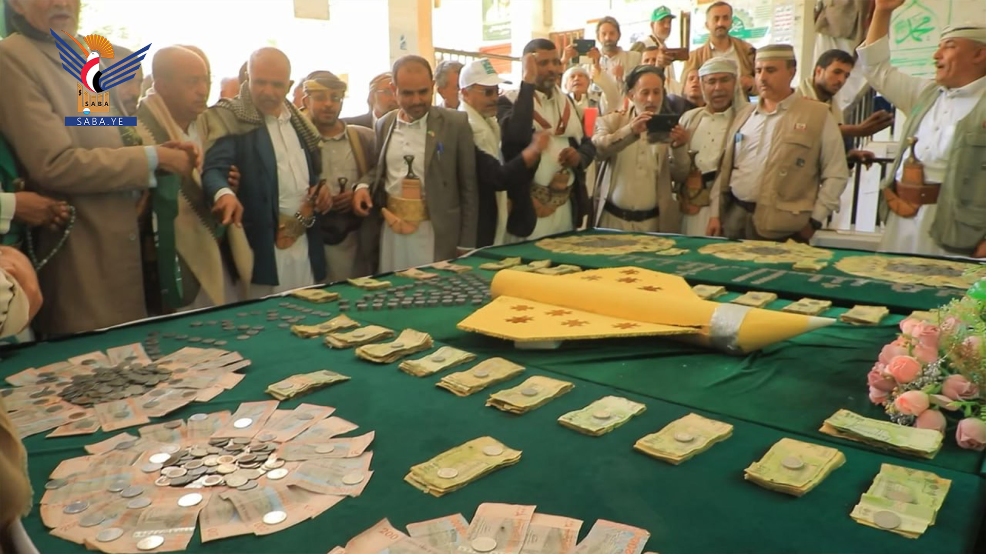 مدرسة القص في صعدة تقدم قافلة مالية دعما للقوة الصاروخية