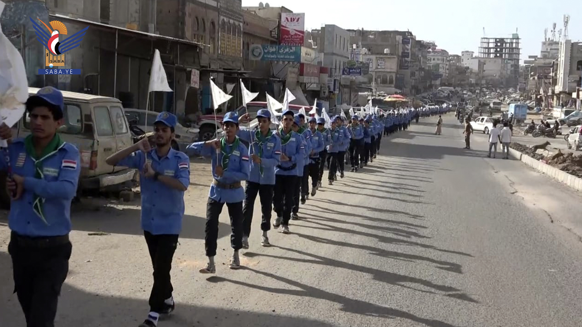 الضالع.. مسير لطلاب الدورات الصيفية بدمت تضامنا مع الشعب الفلسطيني