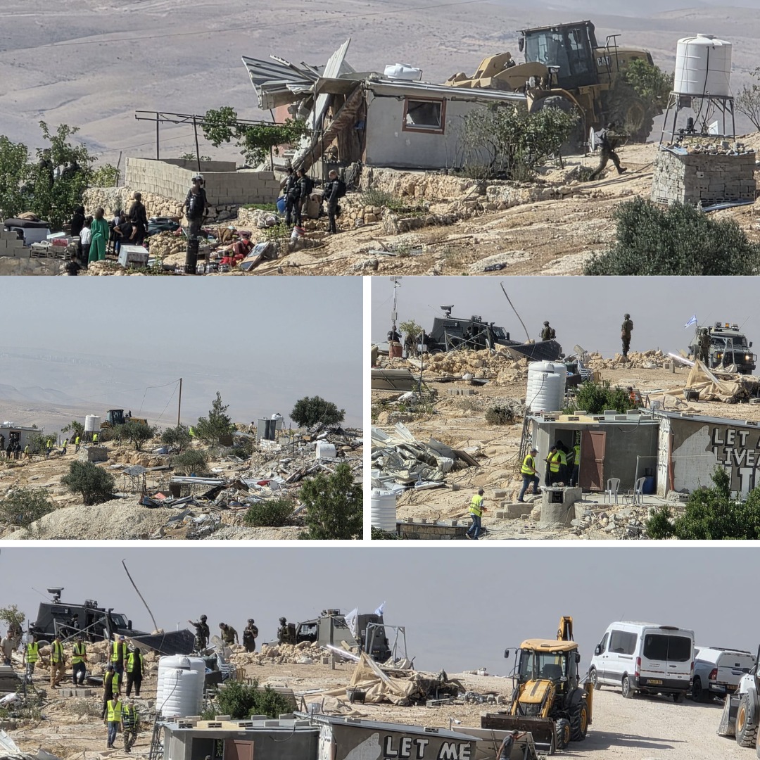 العدو الإسرائيلي يهدم 12 خيمة ومسكنا في خلة الضبع بمسافر يطا جنوب الخليل