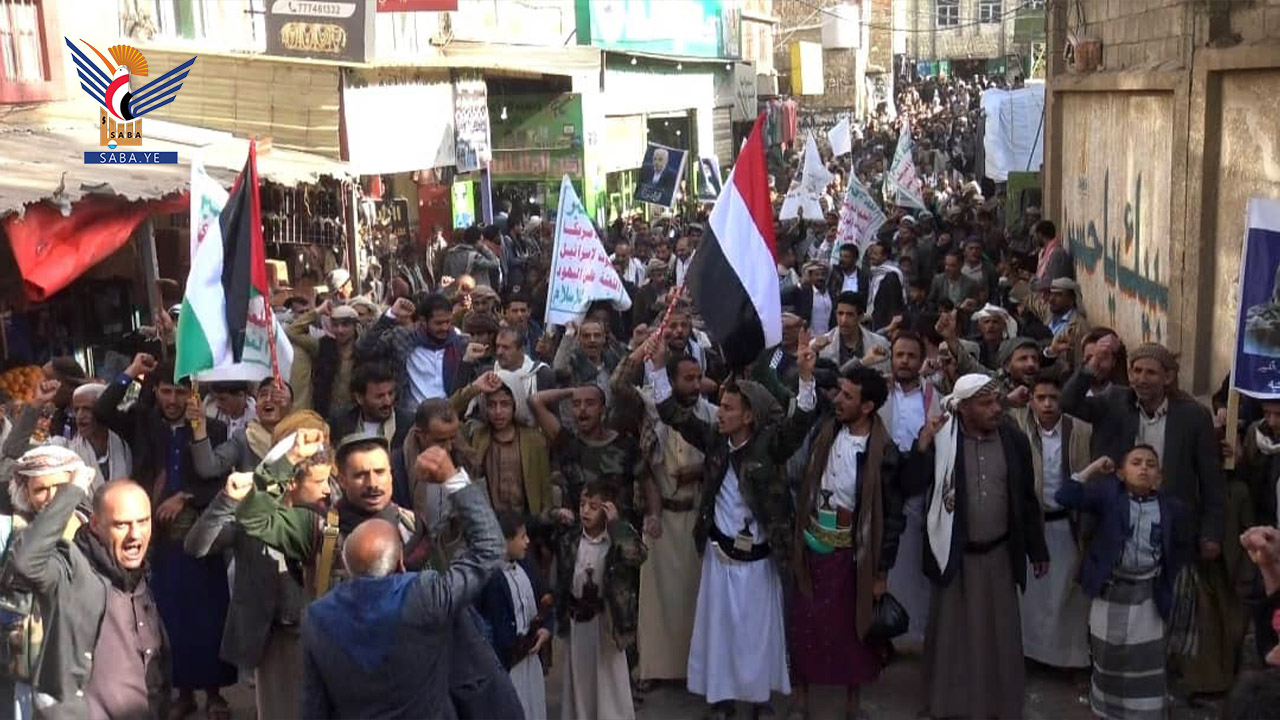 مسيرات حاشدة في محافظة صنعاء بيوم القدس العالمي