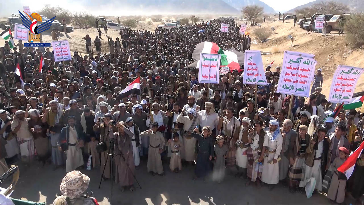 مسيرات حاشدة بمأرب تأكيدا على الثبات مع غزة في مواجهة القتلة والمستكبرين