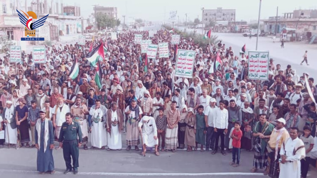 محافظة حجة تحتشد في مسيرات "قادمون في العام العاشر.. وفلسطين قضيتنا الأولى" 