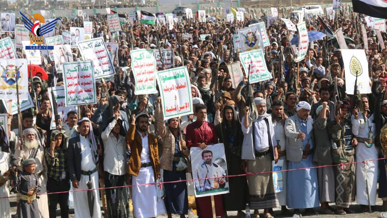 أبناء تعز يحتشدون في 33 ساحة تحت شعار "جهاد وثبات واستبسال.. لن نترك غزة"