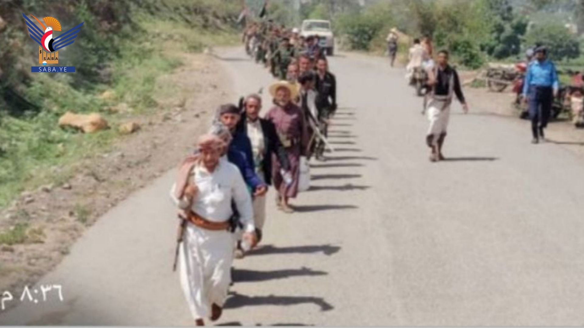 حجة.. مسير لمنتسبي أمن قفل شمر للتأكيد على الجهوزية في مواجهة العدو 