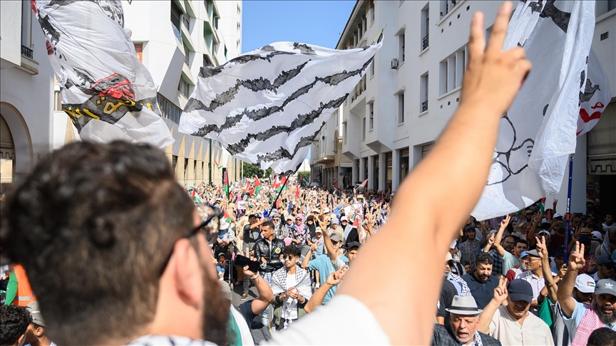 آلاف المغاربة يشاركون في مظاهرات تضامنا مع غزة للجمعة 71