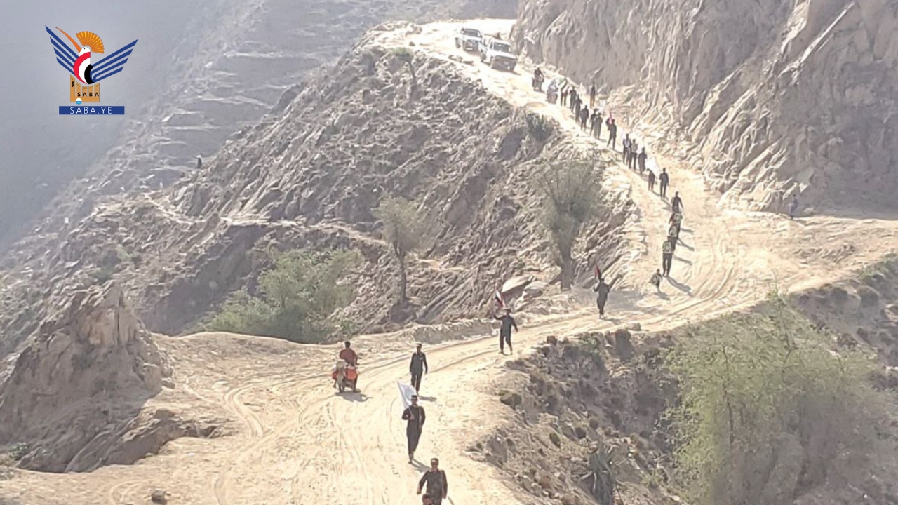 حجة .. مسير لقوات الأمن في أفلح الشام وفاءً للشهيد الصماد