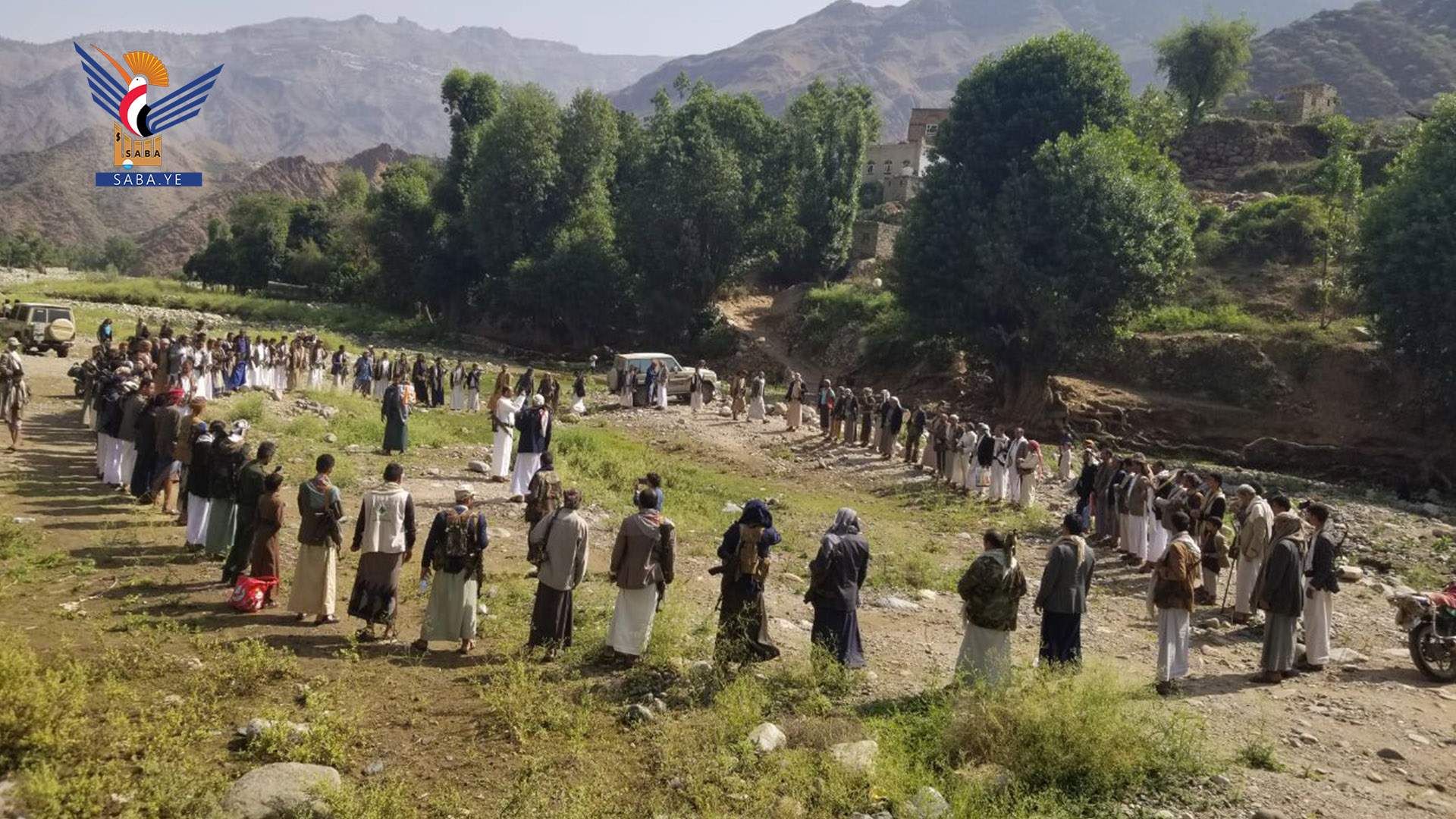 وقفة في شرس بحجة تنديداً بجرائم العدوان الصهيوني والأمريكي في قطاع غزة واليمن