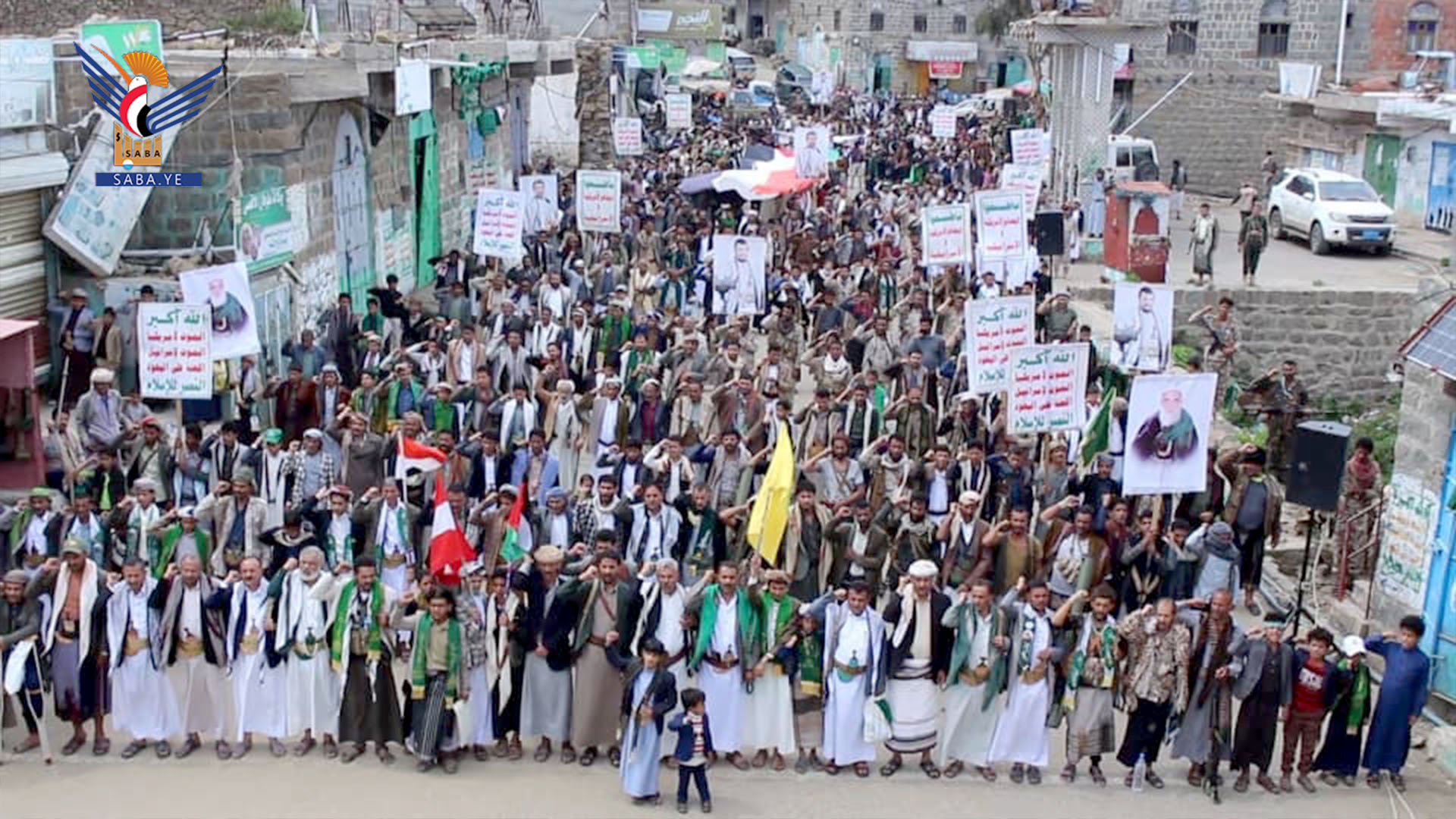 أبناء ريمة يحتشدون في 82 مسيرة تأكيداً على ثبات الموقف مع غزة