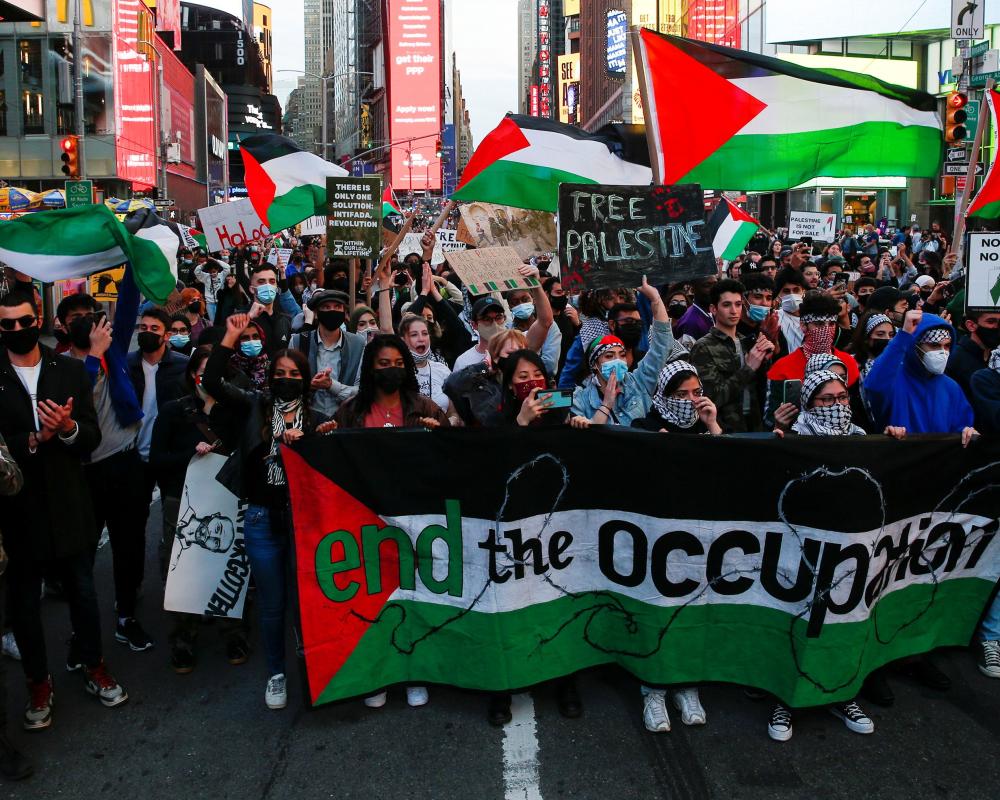 احتجاجات في نيويورك للتضامن مع الشعب الفلسطيني