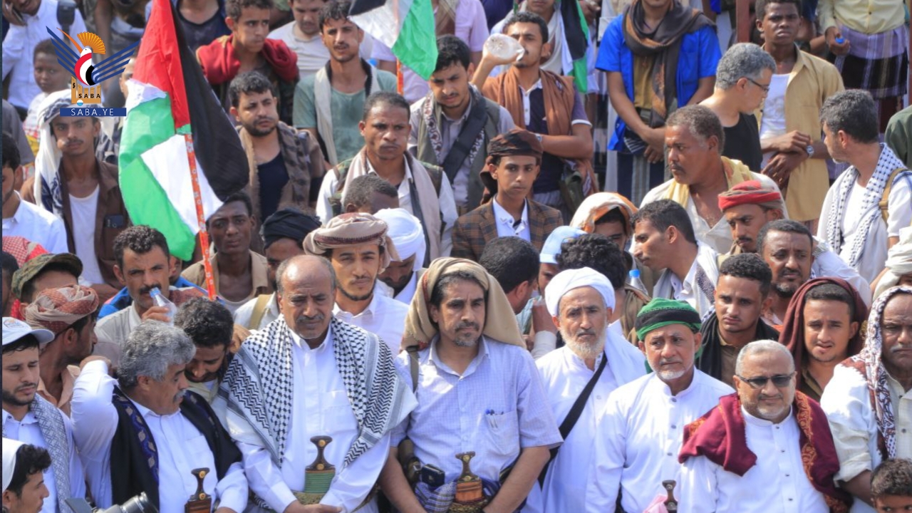  الحديدة تشهد 38 ساحة في مسيرات "نصرة للأقصى وغزة.. الإسناد مستمر والرد قادم"