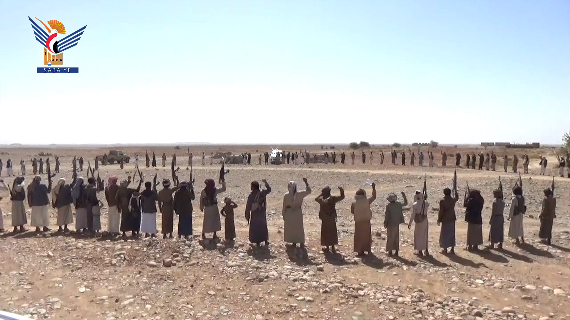 وقفة قبلية بمديرية مجزر في مأرب نصرة لغزة وبراءة من الخونة والعملاء