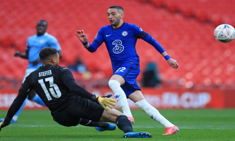 تشلسي يقصي مانشستر سيتي من نصف نهائي مسابقة كأس انجلترا لكرة القدم