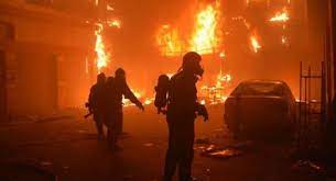 حريق في قاعدة الإمام علي الجوية جنوبي العراق