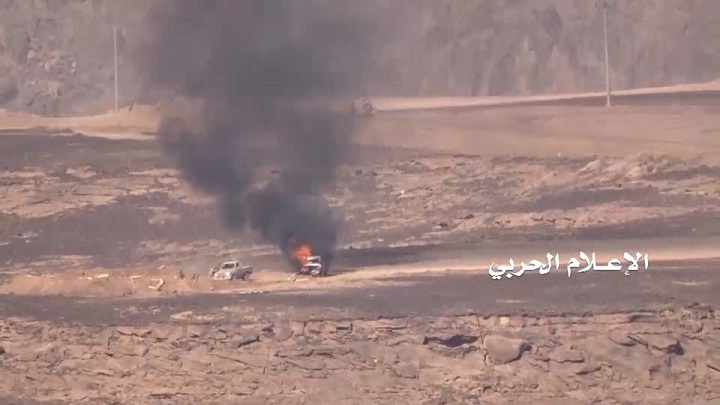 تدمير آلية عسكرية لمرتزقة العدوان قبالة نجران