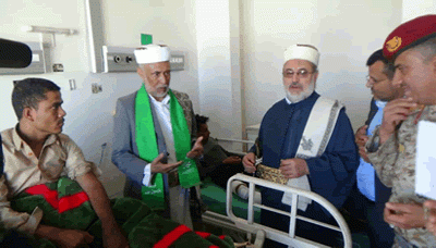 رئيس مجلس القضاء الأعلى ووزير العدل يتفقدان الجرحى بمستشفى 48 النموذجي