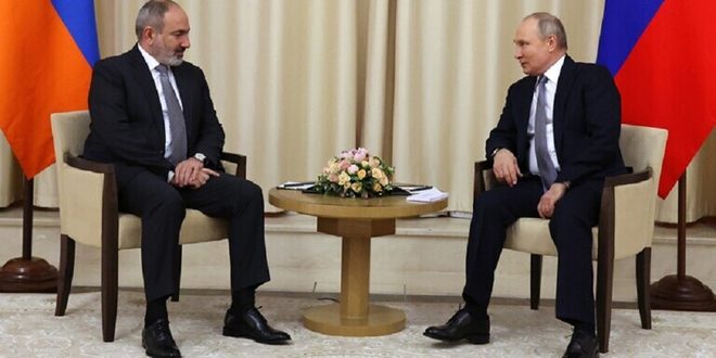 بوتين وباشينيان يناقشان التصعيد على الحدود بين أرمينيا وأذربيجان