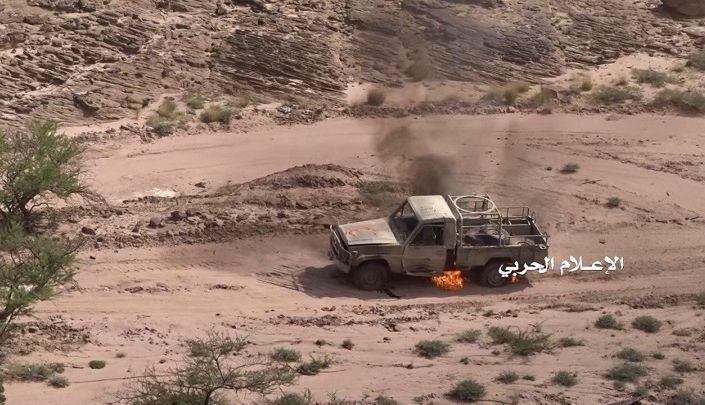عملية هجومية على مواقع للمرتزقة قبالة منفذ علب بعسير