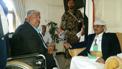 عضو السياسي الأعلى السامعي يلتقي أعضاء الاتحاد الوطني لجمعيات المعاقين