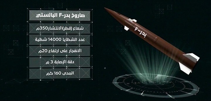 بدر F  الباليستي يستهدف مرتزقة الجيش السعودي قبالة نجران