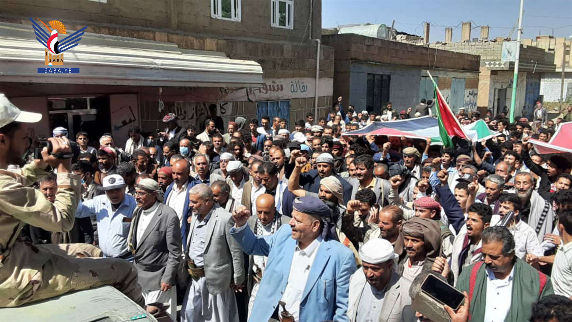 مسيرات بمديريات يريم والنادرة والعدين وذي السفال في إب تأييدا لعملية طوفان الأقصى