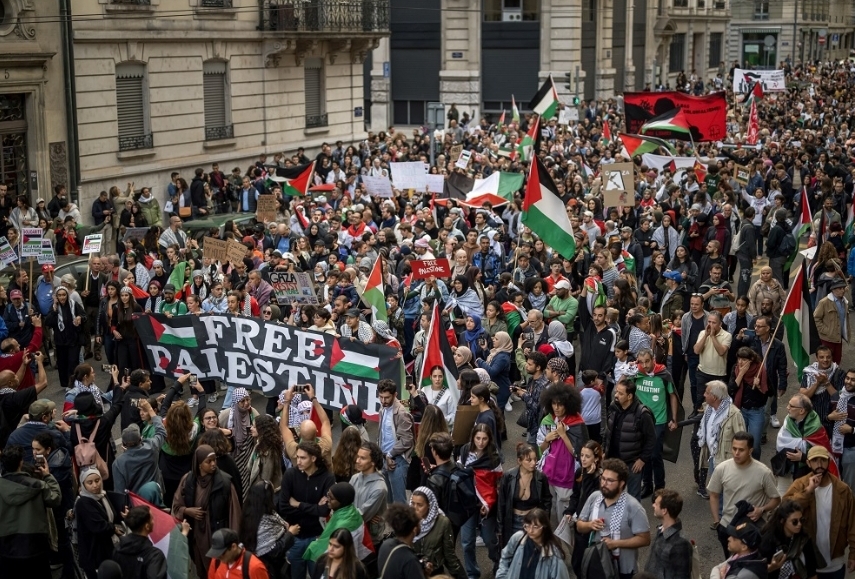 مظاهرات في مدن سويسرية تنديدا بالعدوان الصهيوني وتضامنا مع الشعب الفلسطيني
