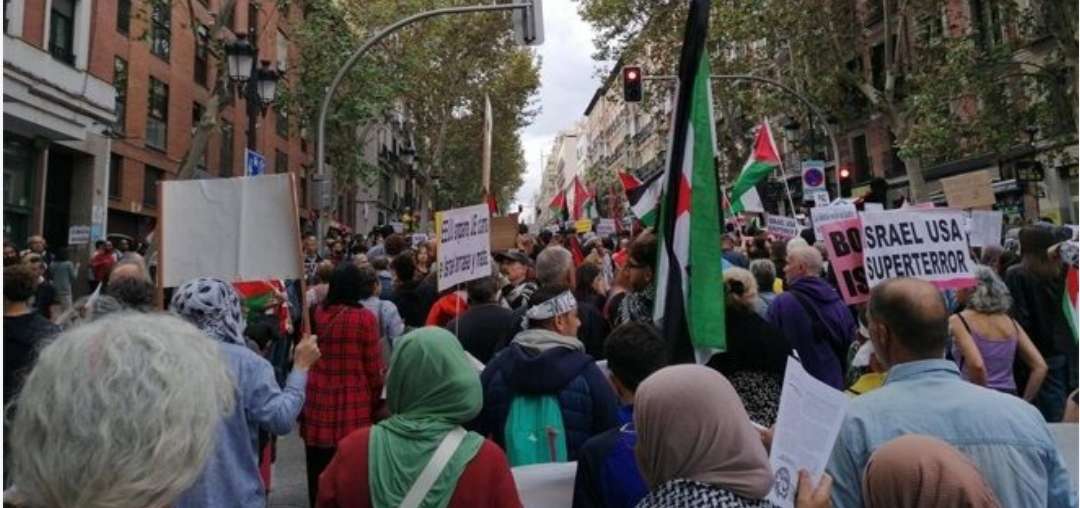 مظاهرات في عدة مدن إسبانية تنديداً بالمجازر التي يرتكبها العدو الصهيوني في غزة