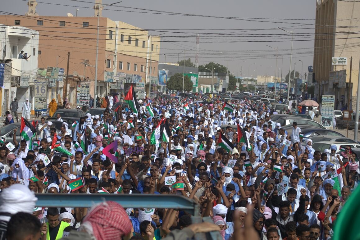 مظاهرات في العاصمة الموريتانية نواكشوط نصرة لغزة