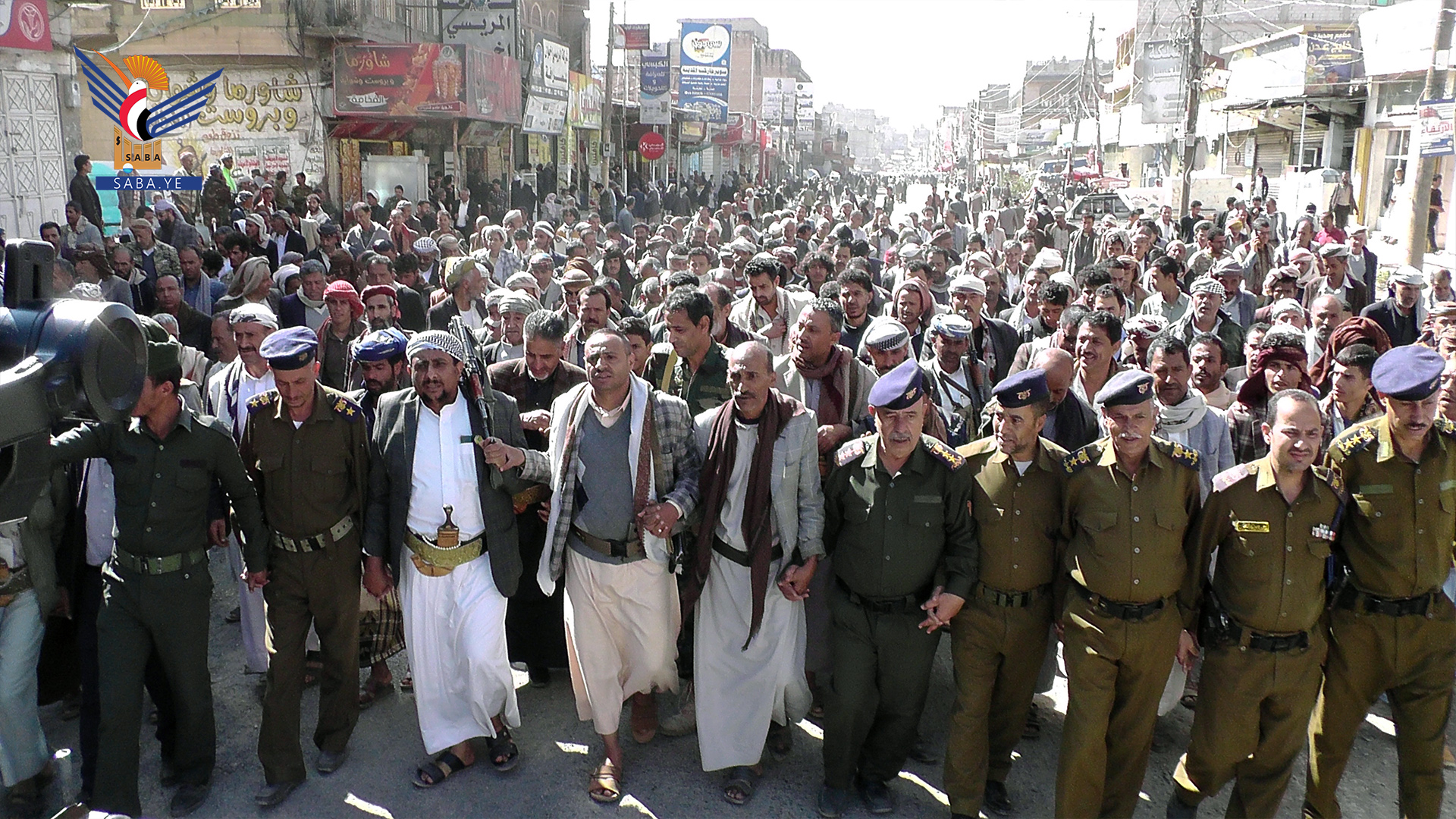 مسيرة حاشدة لمديريات المربع الشمالي بإب تعزيزاً لصمود الشعب الفلسطيني