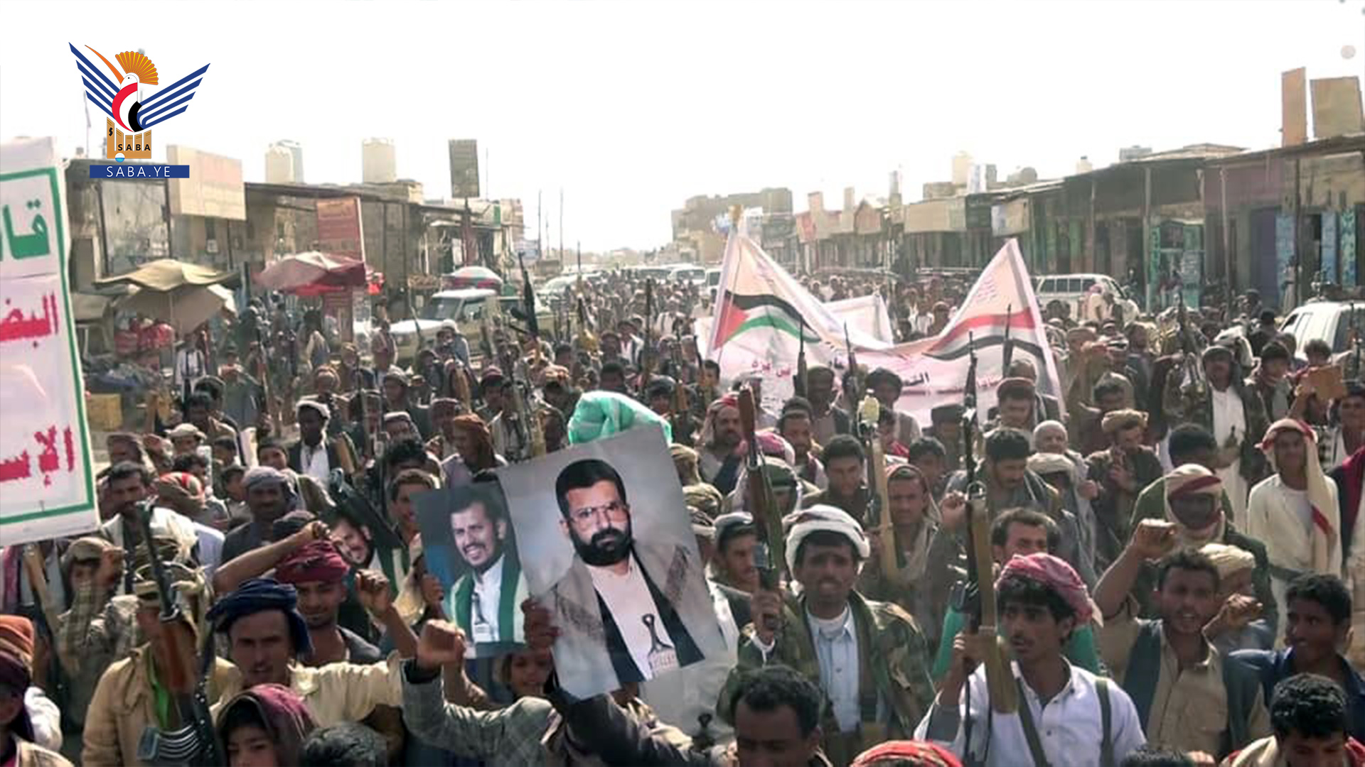 مسيرتان في المتون والمراشي بالجوف تضامنا مع الشعب الفلسطيني