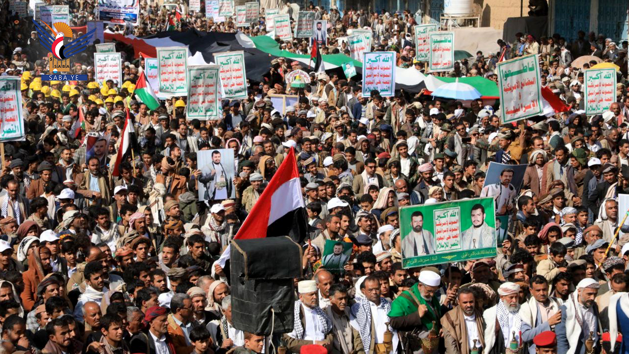 مسيرات حاشدة بصعدة تضامناً مع فلسطين وإسناداً لغزة حتى النصر