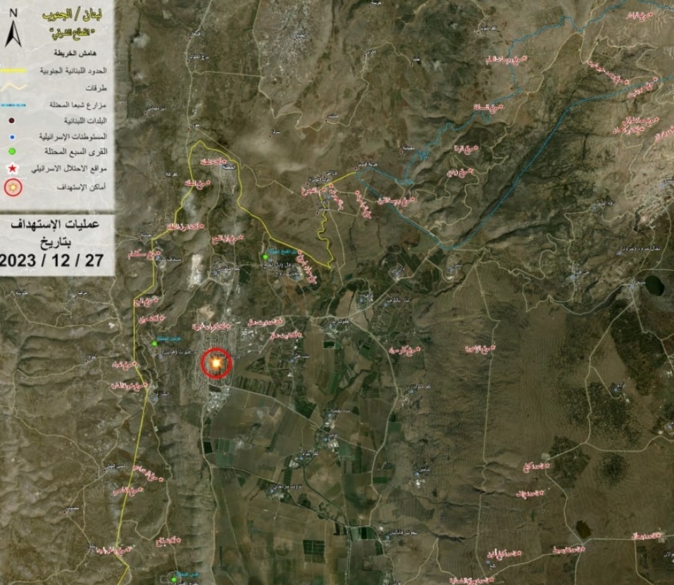 حزب الله يقصف “كريات شمونة”رداً على استهداف العدو للمدنيين جنوبي لبنان