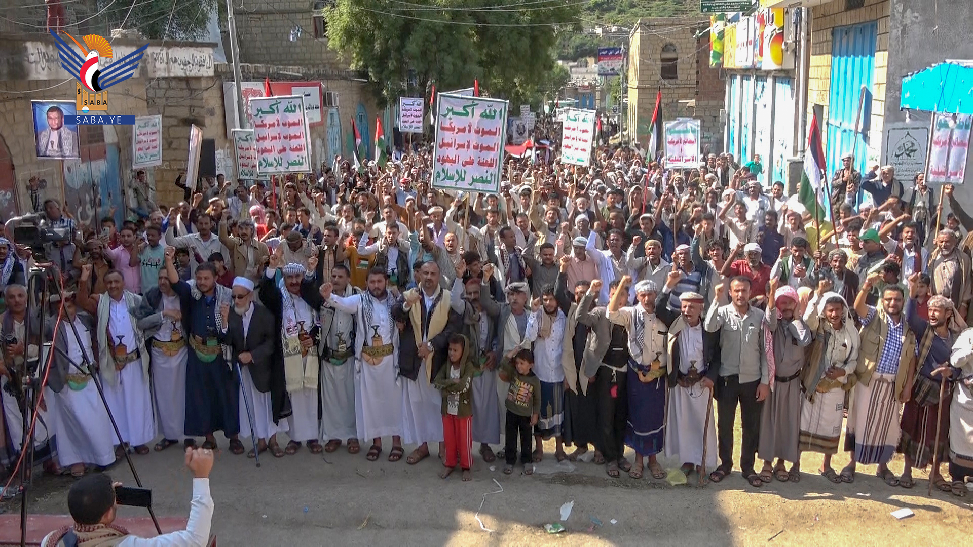 ريمة.. وقفة حاشدة في الجبين تضامناً مع الشعب الفلسطيني