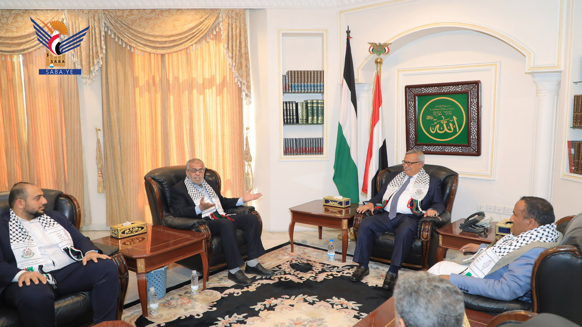 الدكتور بن حبتور يطلع خلال لقائه ابو شماله على مستجدات الوضع في قطاع غزة