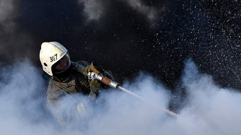 حريق جراء تسرب للوقود في فولغوغراد جنوبي روسيا