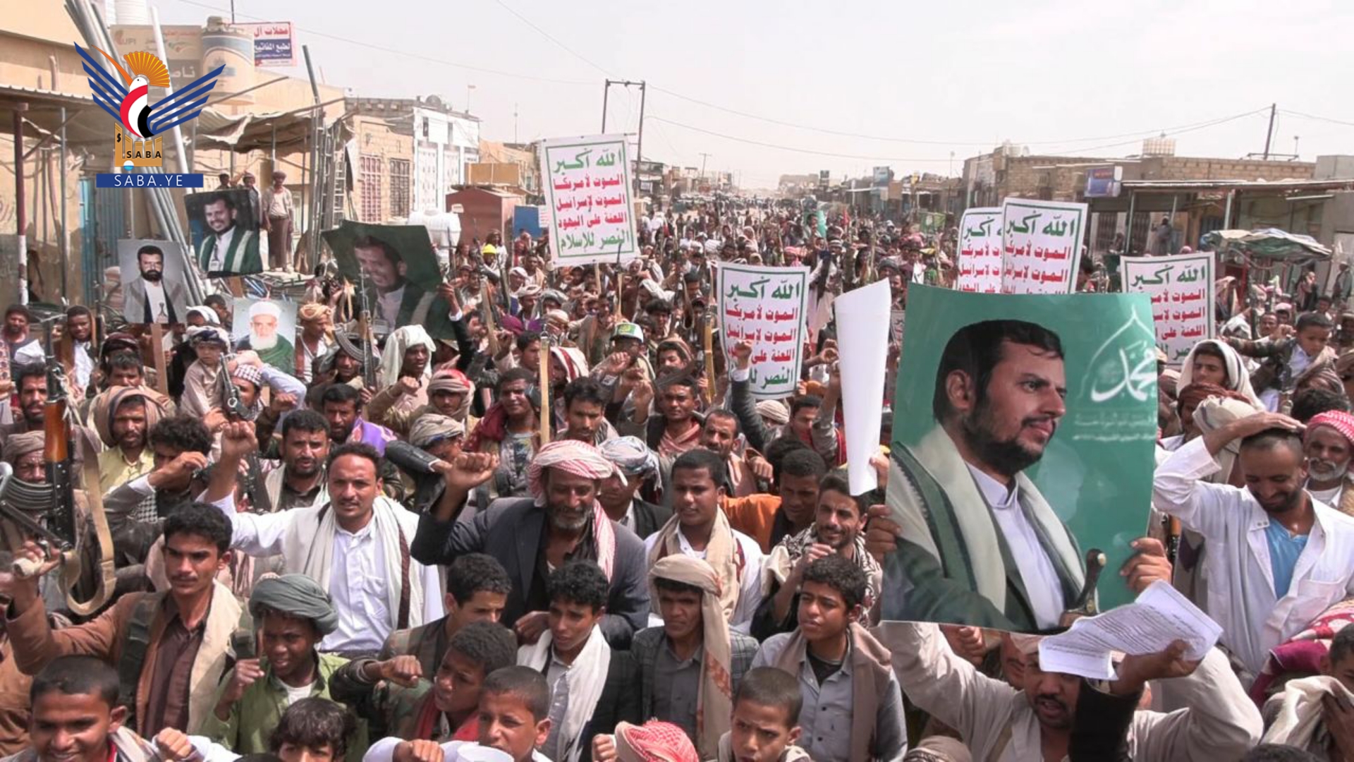 الجوف .. حشود في مسيرات “ساحاتنا جهاد.. ثابتون مع غزة حتى النصر”