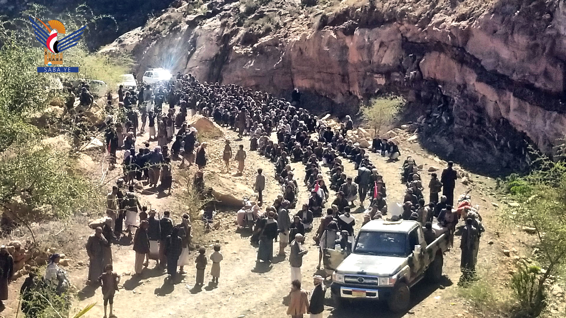 عرض لخريجي الدفعة الأولى من دورات “طوفان الأقصى” في الطويلة بالمحويت