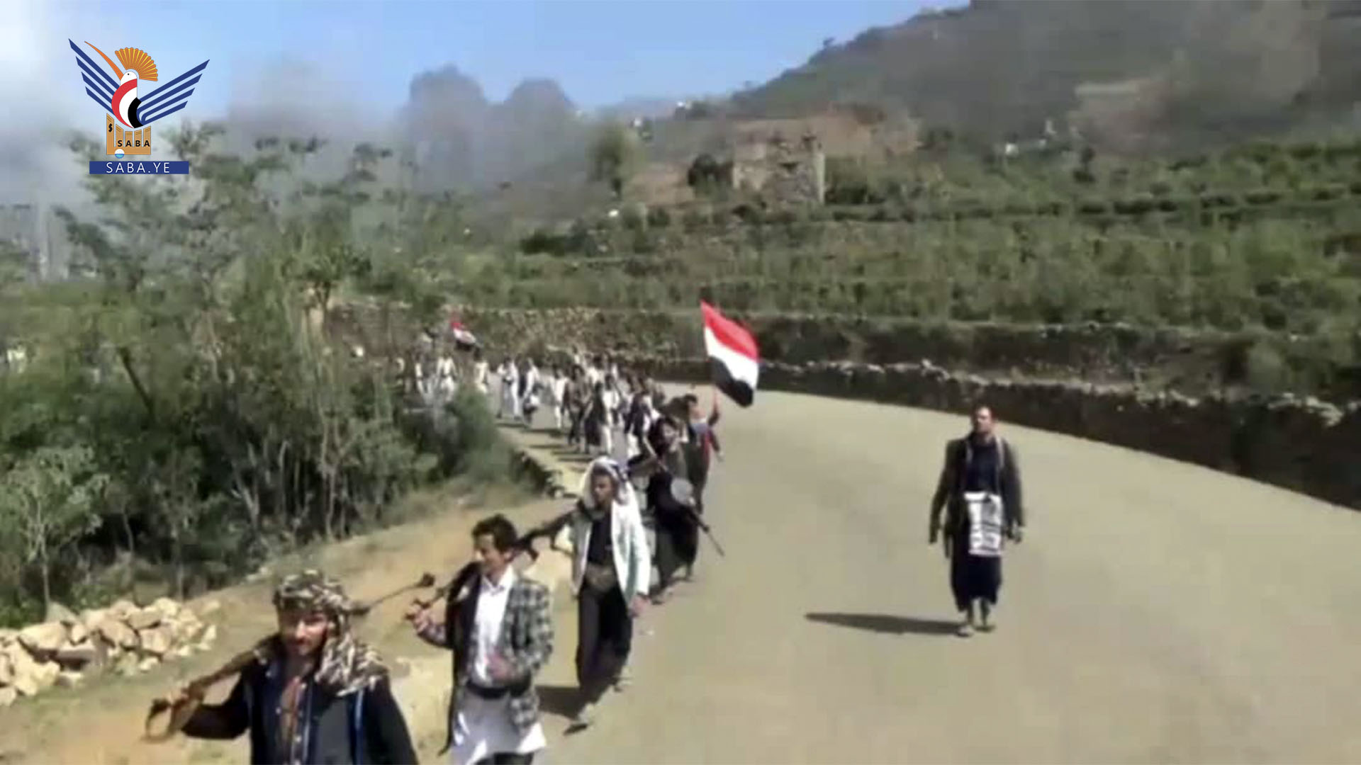 مسيرة لخريجي الدورات المفتوحة “طوفان الأقصى” في ملحان وجبل المحويت