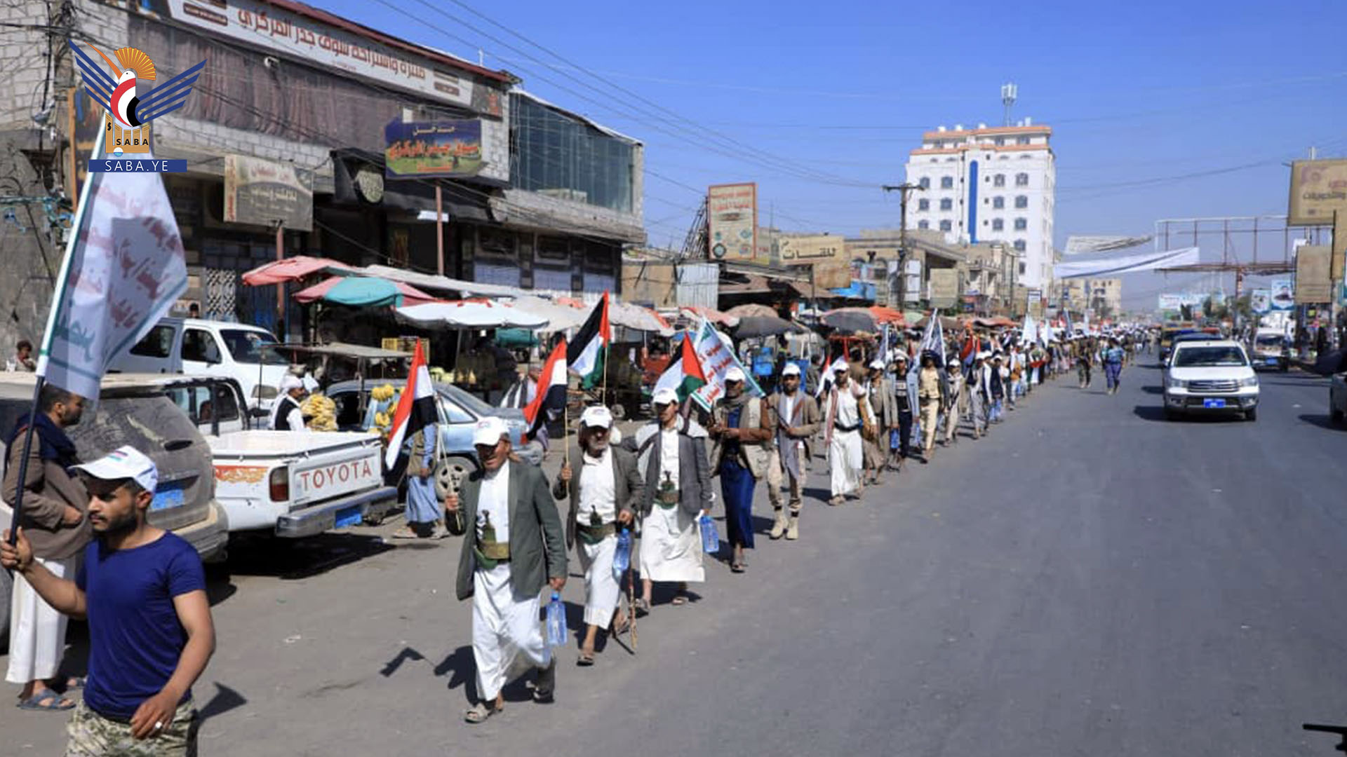 مسير لخريجي دورات طوفان الأقصى في بني الحارث بأمانة العاصمة 