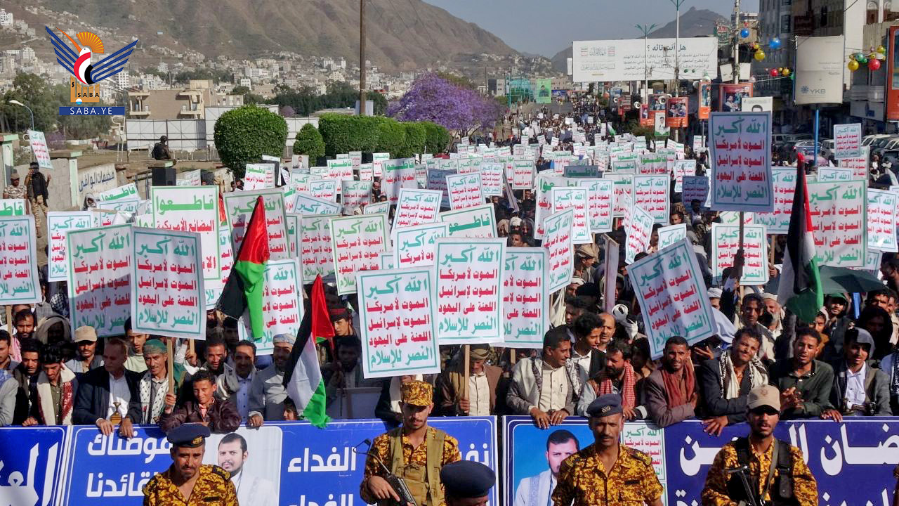 مأرب.. ست مسيرات حاشدة تحت شعار “رمضان اليمن.. طوفان ينتصر لغزة”