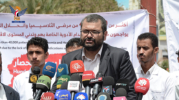 مؤتمر صحفي في مطار صنعاء بعنوان "حصار المطار أزمة صحية تتحول إلى كارثة إنسانية شاملة"