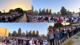 عشرات الآلاف يؤدون صلاة عيد الأضحى في المسجد الأقصى المبارك