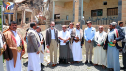 الحملي وعوض والممثل الأممي يطلعون على أضرار العدوان بجامعة صعدة