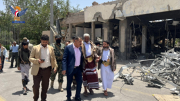 وزيرا الخارجية والنقل وأمين رئاسة الجمهورية يطلعون على أعمال الترميم بمطار صنعاء