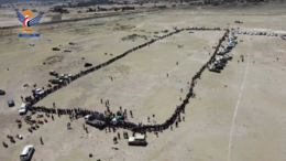 وقفة قبلية لأبناء الحداء بذمار إعلاناً للنفير والجهوزية لمواجهة العدوان وإسناداً لغزة