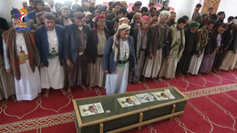 تشييع جثمان الشهيد النقيب بلال الأغربي في بني حشيش بمحافظة صنعاء