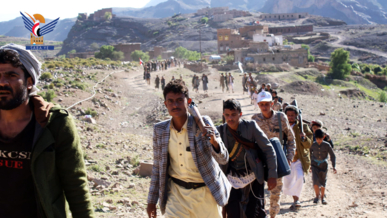 مسير راجل لخريجي دورات طوفان الأقصى بمديرية الطيال في محافظة صنعاء