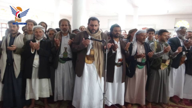 تشييع جثمان الشهيد عبدالله الرصاص بمديرية بني حشيش في صنعاء