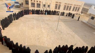 فعالية ووقفة للهيئة النسائية بمديرية مجزر في مأرب بذكرى يوم الولاية