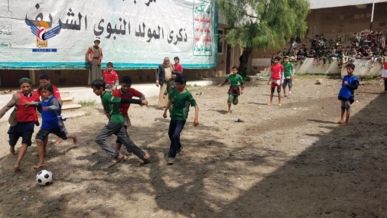 تدشين دوري المولد النبوي لكرة القدم في الحيمة الداخلية بصنعاء