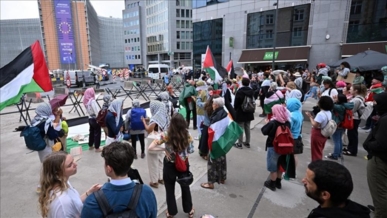 بلجيكا.. مظاهرة منددة بتواطؤ شركتين في إبادة غزة